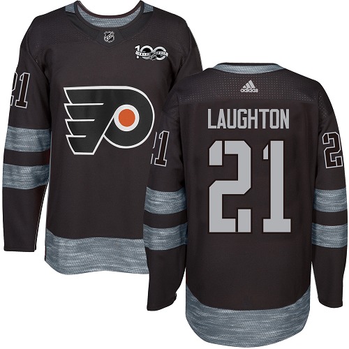 Adidas Flyers #21 Scott Laughton Black 1917-100th Anniversary Stitched NHL Jersey
